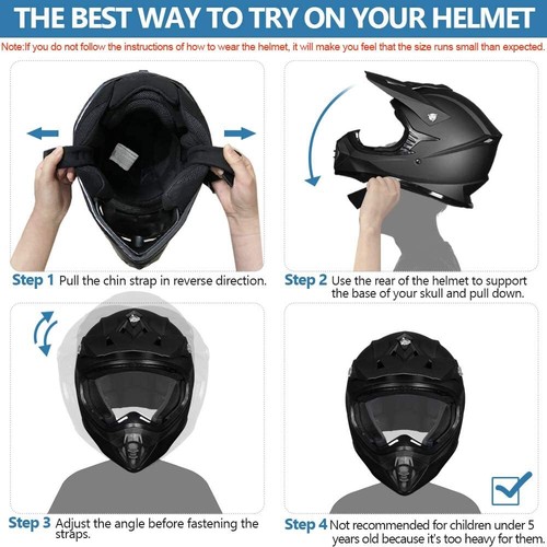 ILM Pre-Owned Youth Kid ATV Motocross Dirt Bike Motorcycle Off-Road Helmet DOT