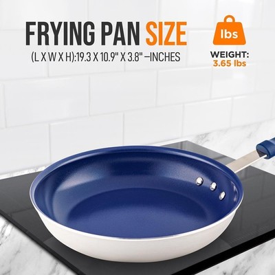 NutriChef 10" Medium Fry Pan Non-Stick PFOA Free 2.5mm Aluminum Induction Base