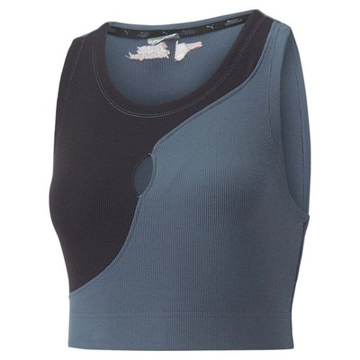 

Puma Maggie X Cropped Crew Neck Athletic Tank Top Womens Blue Casual Athletic 5, Синий