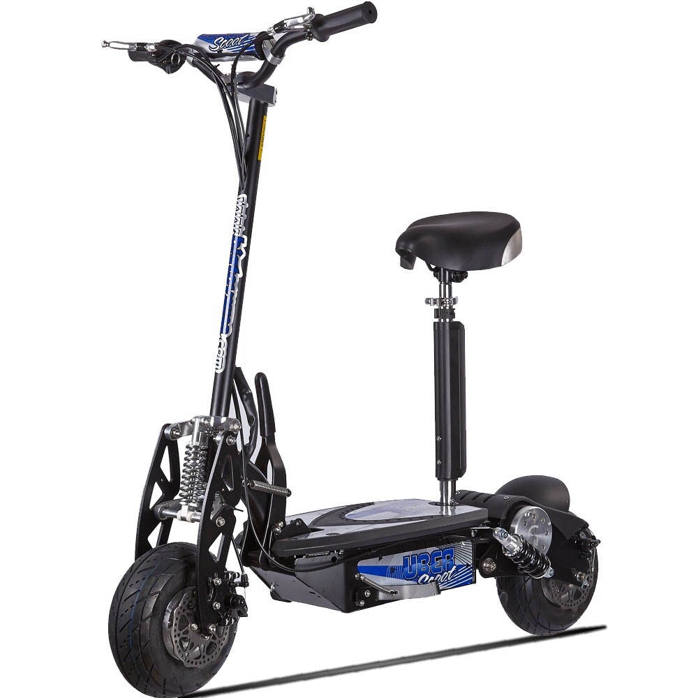 MotoTec/UberScoot 1000w Electric Scooter - Black Cap-265# Free Ship to 48 States