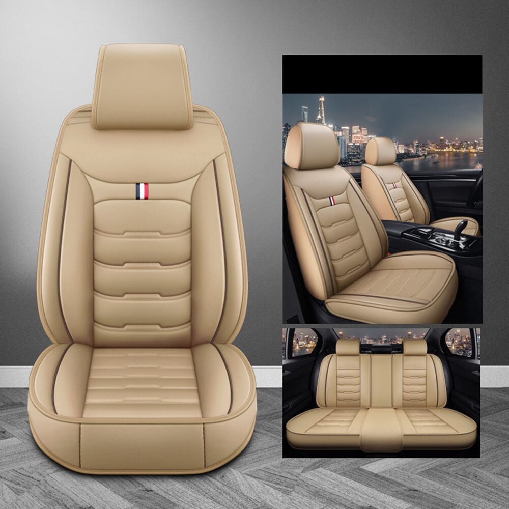 For Honda Accord Civic CR-V HR-V Leather Car Seat Covers 5-Seat Full Set Cushion