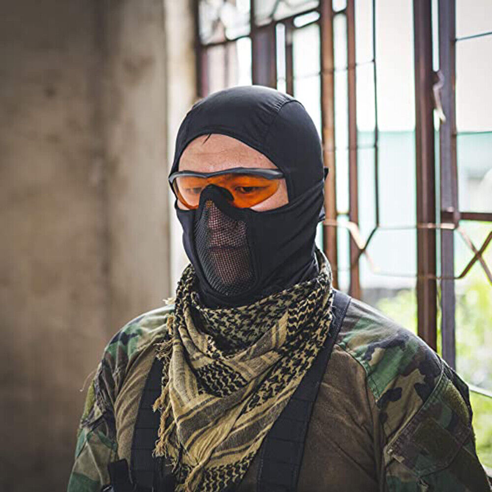 Mesh Mask Men Tactical Balaclava Airsoft Paintball Full Face Sun Protection Hood