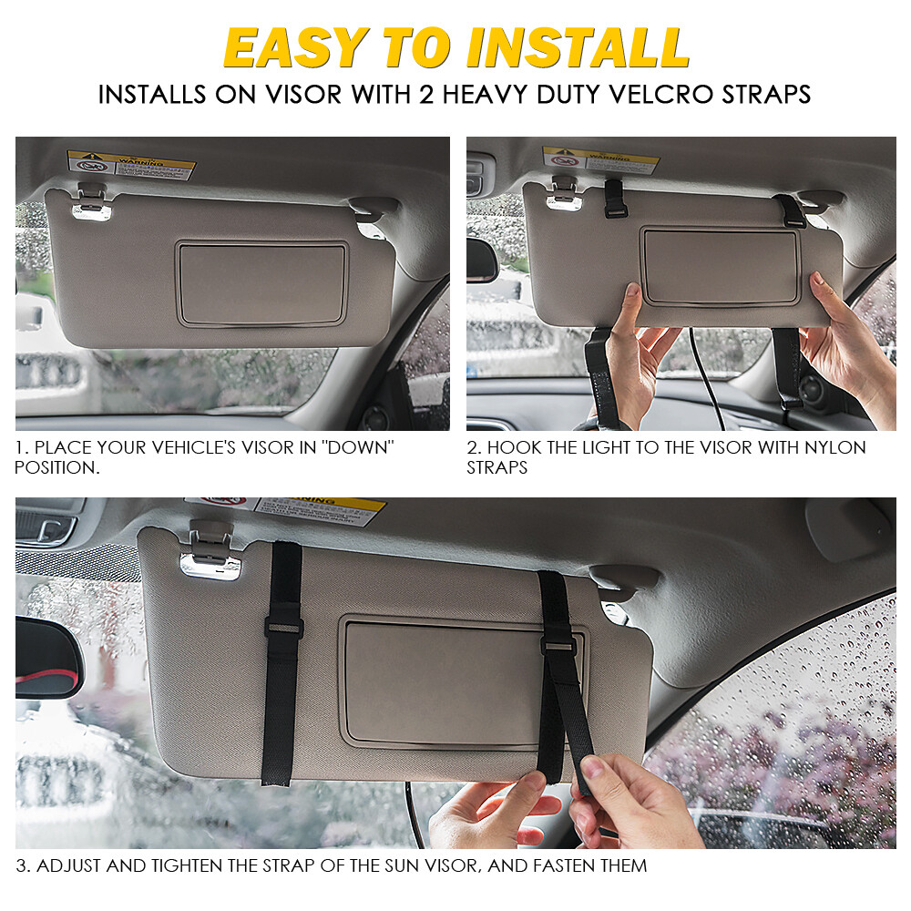 Xprite 48 LED  Emergency Warning White Windshield Visor Strobe Light Dash Lamps