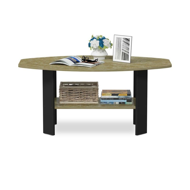Furinno Simple Design Coffee Table Brown Faux Marble Black 816718026566 Ebay