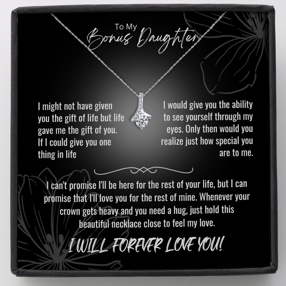 To My Bonus Daughter Necklace, Gift for Bonus Daughter, Step Daughter Birthday