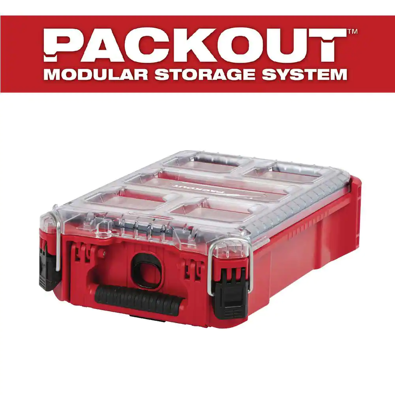Milwaukee Small Parts Organizer 5 Compartment Packout Portable Tool Case Bin Box