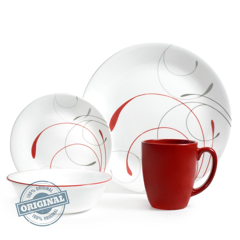 Corelle Splendor 16-piece Round Dinnerware Set, Vitrelle Glass, Service for 4