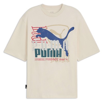 Мужская футболка с круглым вырезом и коротким рукавом с логотипом Puma Classics Play Paris Overlay