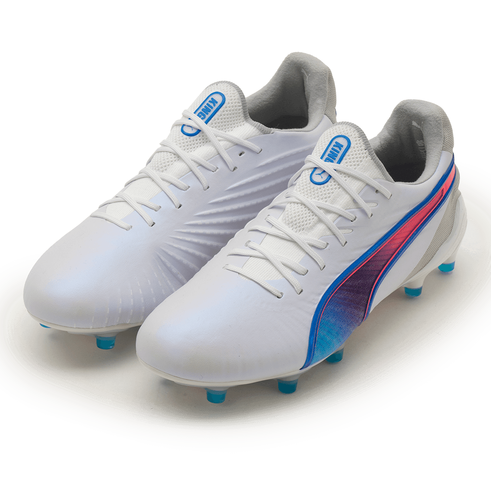Pre-owned Puma King Ultimate Fg/ag Men's Soccer Shoes Football Training Sport 10780902 In White / Bluemazing