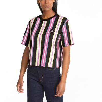 

Женские розовые повседневные топы Puma Swxp Crew Neck с коротким рукавом 670469-15, Розовый
