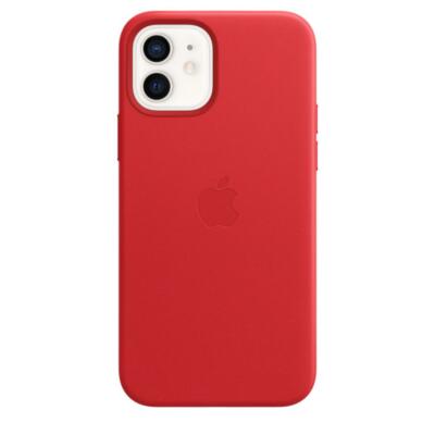 Genuine Apple iPhone 12 / 12 Pro Leather Case with MagSafe - (PRODUCT) RED - New