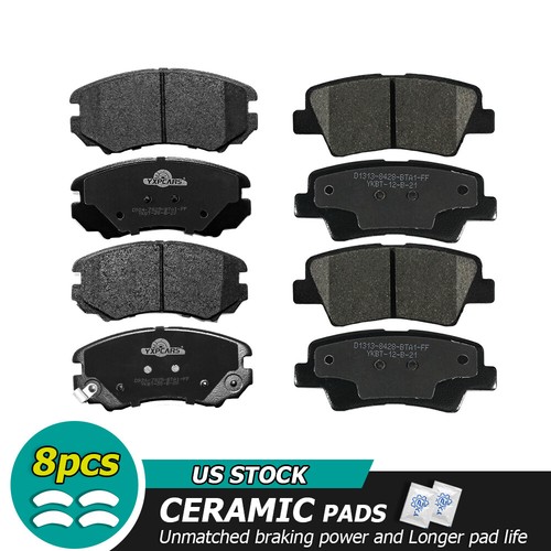 Front & Rear Ceramic Brake Pads For 2009 2010 Hyundai Sonata 2010-2013 Kia Soul