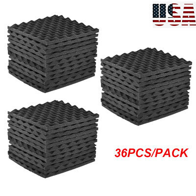 36Pack Sound-absorbing Cotton Insulation Foam Studio Acoustic Foams Panels K1Z3