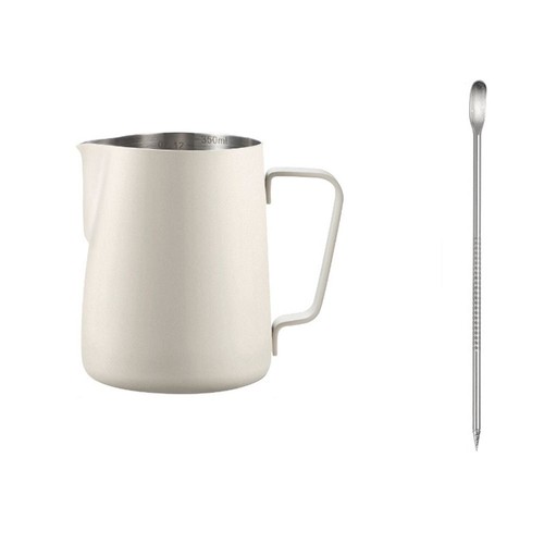 Milk Frothing Pitcher Milk Frother Cup with Scale Stainless Steel Pouring Jug✨