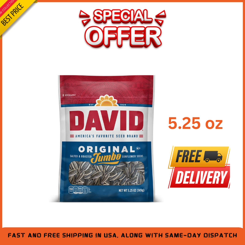 David Roasted and Salted Original Jumbo Sunflower Seeds, 5.2