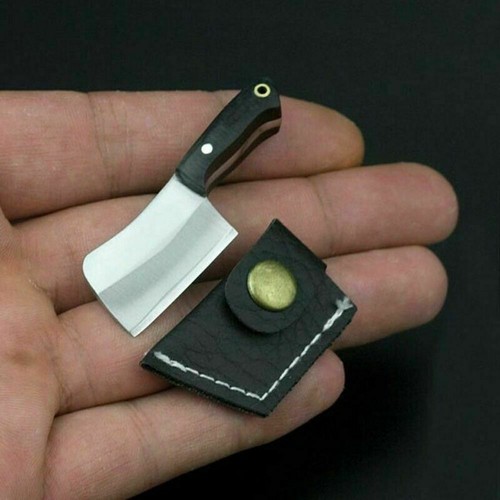 MINI Tiny Real Knife Miniature Kitchen Keychain Pocket Gift NOT A TOY w/ sheath