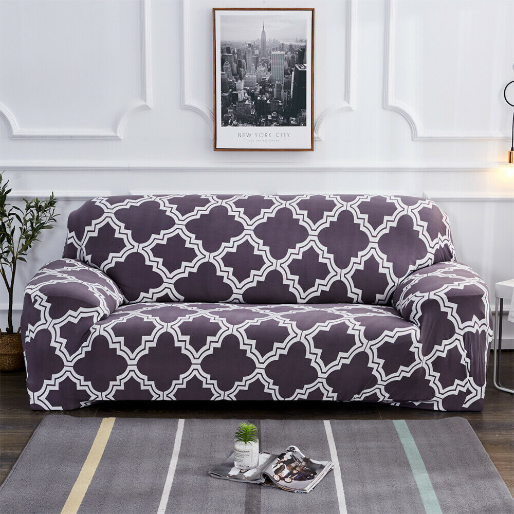 ::Stretch Spandex Chair Sofa Couch Cover 1/2/3/4 Seat Elastic Slipcover Protector