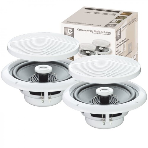 Ukdj Pair Of E Audio 120w Round Ceiling Speakers 2 Way Moisture Resistant 8 Ohms