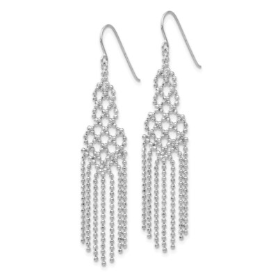Pre-owned Superdealsforeverything Real 14kt White Gold Beaded Earrings