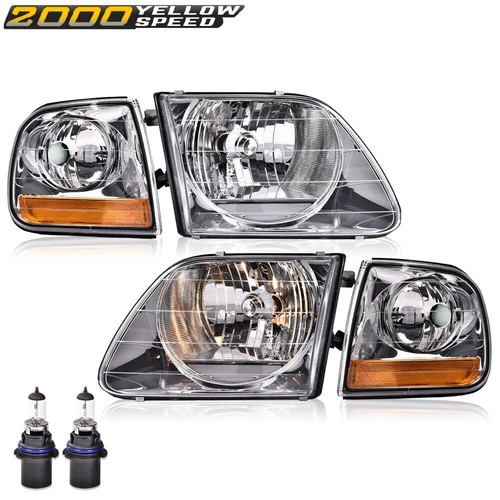 Fit For 97-03 Ford F150/99-02 Expedition Headlights+Corner Lights Assembly Pair 