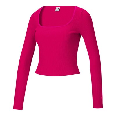 

Женские розовые повседневные топы Puma Classic Square Neck в рубчик с длинным рукавом 534167-14, Розовый