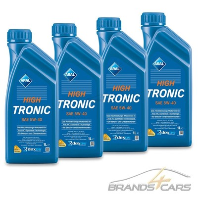 4x 1 L LITER ARAL HIGHTRONIC HIGH TRONIC 5W-40 MOTOR-ÖL MOTOREN-ÖL 31736720