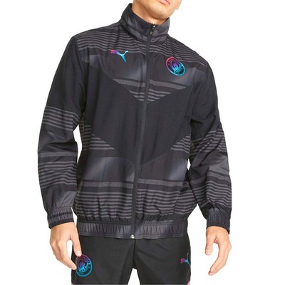 

Puma Mcfc Prematch Full Zip Jacket Мужская черная повседневная спортивная верхняя одежда 765180-0, Черный, Puma Mcfc Prematch Full Zip Jacket