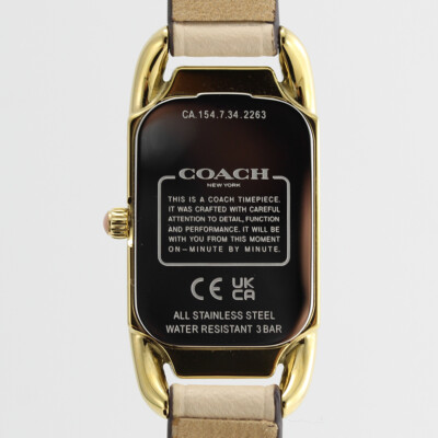 Pre-owned Coach 14504115 Cadie Quartz Analog Ivory