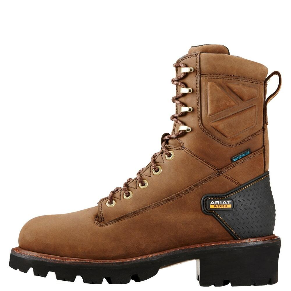 

Ariat Work POWERLINE 8 H20 Mens Brown 10018563 Водонепроницаемые сапоги Vibram Outsole, Oily distressed brown, POWERLINE