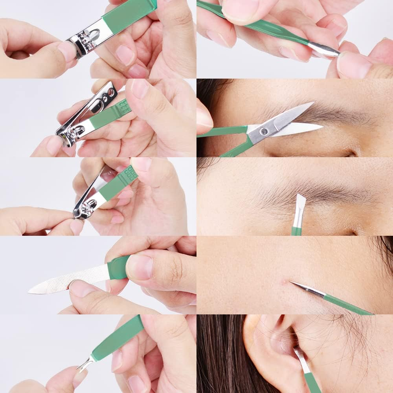 Manicure Set 10 in 1 Stainless Steel, Nail Clippers Scissors Pedicure Tools Kit