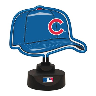 Неоновая лампа в бейсболке Chicago Cubs