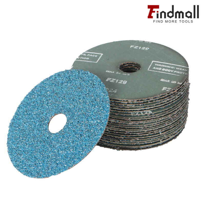 Findmall 25 Pack 5Inch x 7/8Inch Zirconia Resin Fiber Grinding And Sanding Discs