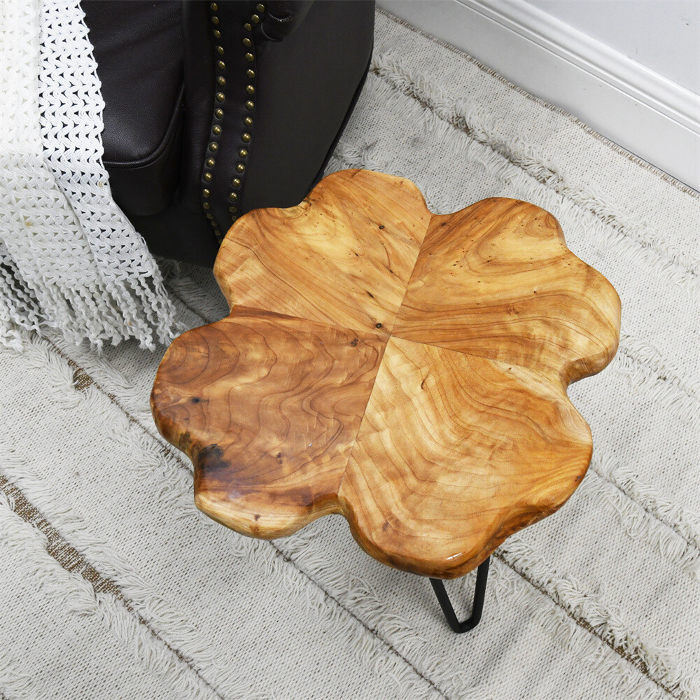 Greenage Natural Cedar Root Live Edge Coffee Table with Hairpin Legs Heavy Thick