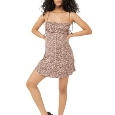 Free People Kai Mini Dress -Coffee Combo- Size Medium- NWT