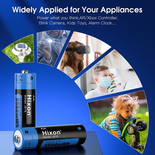 Hixon 1.5V AA Lithium Rechargeable Batteries 3500mWh AA Batteries for Blink Lot