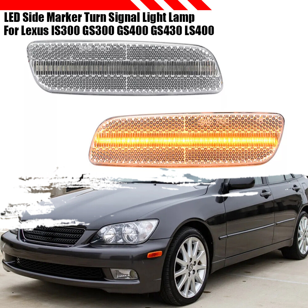 LED Clear Side Marker Turn Signal Light For Lexus IS300