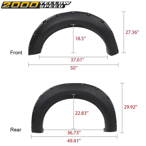 Fit For 09-14 Ford F-150 Styleside Pocket Rivet Bolt-on Style Fender Flares 4PCS