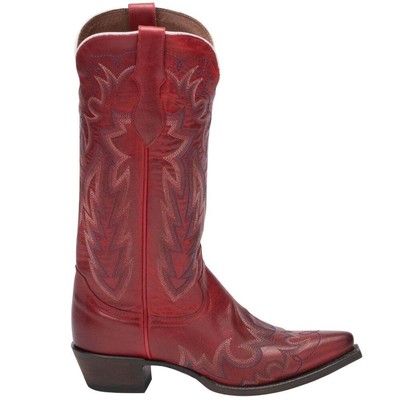 

Justin Boots Elina Embroidery Snip Toe Cowboy Womens Size 5 B Dress Boots L4346, Красный, Justin Boots Elina Embroidery Snip Toe Cowboy