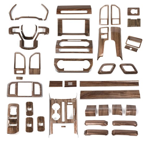 Wood Grain Full Set Interior Decoration Cover Trim Kit For Ford F-150 2015-2020