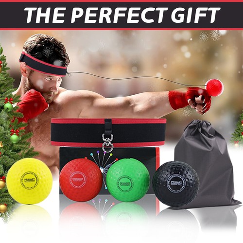 4 Difficulty Levels Boxing Reflex Ball w/Headband for Reaction Agility Punching