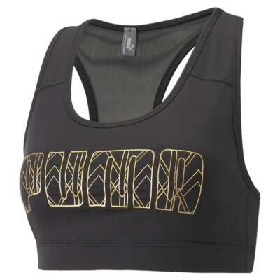 

Женское спортивное бра Puma 4Keeps Mid Impact, черное, повседневное, 52030654, Черный