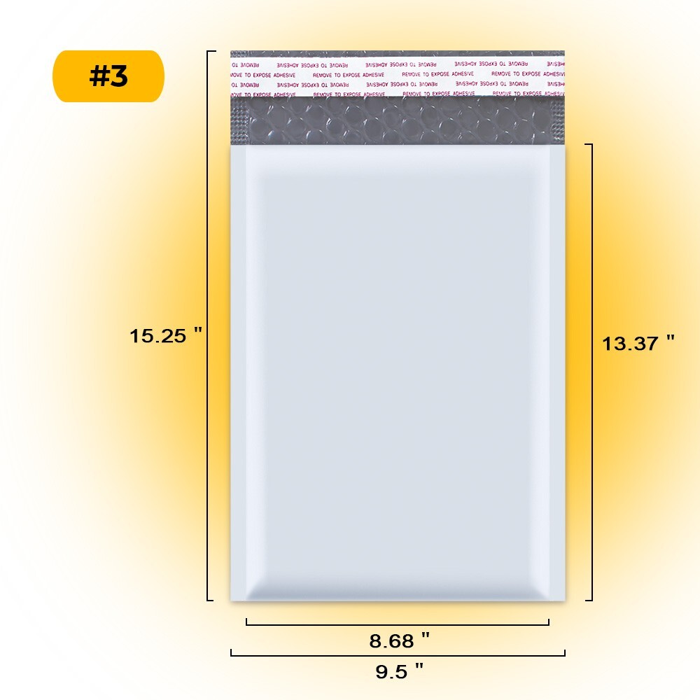 200pcs #3 8.5x14.5 Poly Bubble Mailers 4 Layers Padded Envelopes Shipping Bags