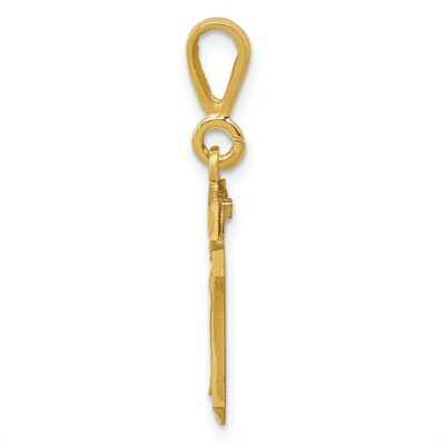 Pre-owned Superdealsforeverything Real 14kt Yellow Gold Small Diamond-cut Number 10 Charm