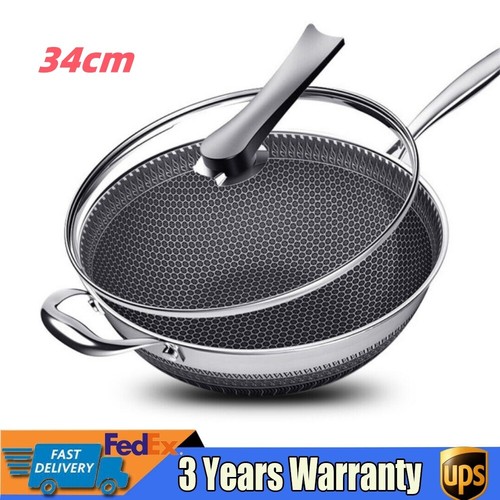 Non Stick Double Sided Screen Honeycomb Wok