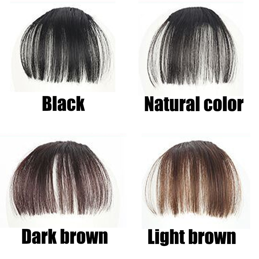 Cute Short Neat Bangs Clip On Front Neat Bang Fringe Clip In Hair