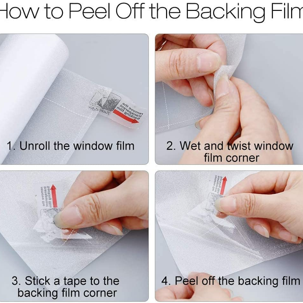 rabbitgoo Frosted Privacy Opaque Window Film Non-adhesive White Glass Sticker