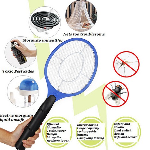 2x Bug Zapper Electric Tennis Racket Mosquito Fly Swatter Insect Killer