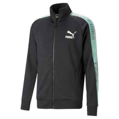 Мужская черная повседневная спортивная верхняя одежда Puma T7 Sport Track с полной молнией 5396285