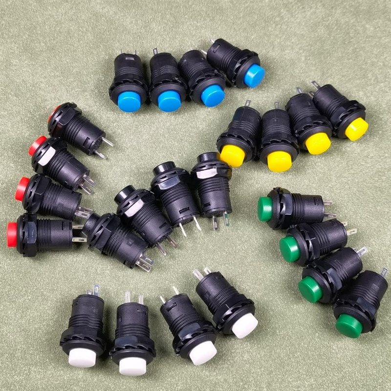 24 Pcs 12mm Momentary Push Button SPST On/Off AC 250V 1.5A Mini Round Switch