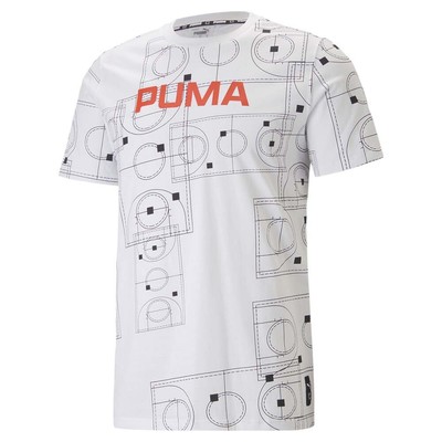Футболка с круглым вырезом и коротким рукавом Puma Clear Out, мужские повседневные топы размера M, 53858801